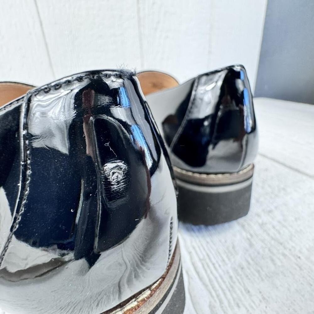 Alex Marie Loafers Womens 9.5 Black Patent Suede Horsebit Lug Platform‎ Flaw - Picture 14 of 16